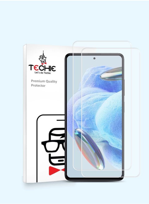 2 pieces HD Tempered Glass Screen Protector for Redmi Note 12 Pro 5G - Anti Reflection Anti Bubbles 9H Hardness 0.33 mm Rounded Edges Easy Installation