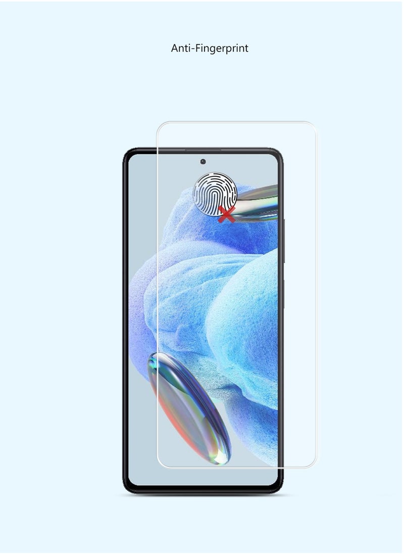 Techie - 2 pieces HD Tempered Glass Screen Protector for Redmi Note 12 Pro 5G - Anti Reflection Anti Bubbles 9H Hardness 0.33 mm Rounded Edges Easy Installation - Image 1