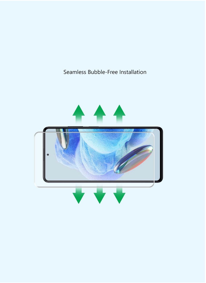 Techie - 2 pieces HD Tempered Glass Screen Protector for Redmi Note 12 Pro 5G - Anti Reflection Anti Bubbles 9H Hardness 0.33 mm Rounded Edges Easy Installation - Image 1