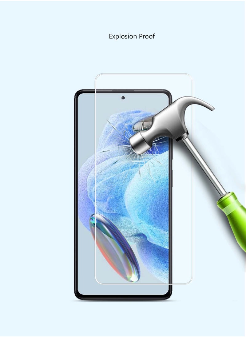 Techie - 2 pieces HD Tempered Glass Screen Protector for Redmi Note 12 Pro 5G - Anti Reflection Anti Bubbles 9H Hardness 0.33 mm Rounded Edges Easy Installation - Image 1