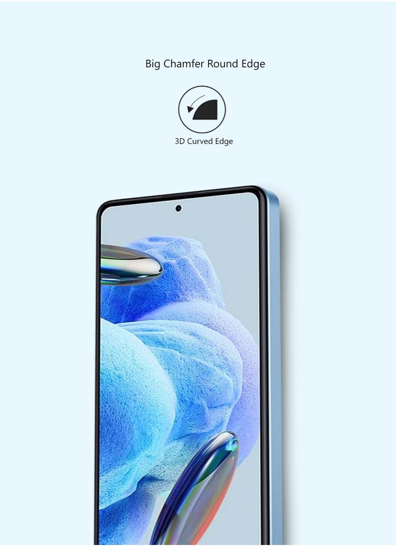 Techie - 2 pieces HD Tempered Glass Screen Protector for Redmi Note 12 Pro 5G - Anti Reflection Anti Bubbles 9H Hardness 0.33 mm Rounded Edges Easy Installation - Image 1