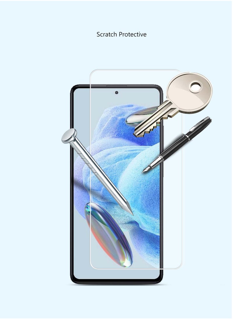 Techie - 2 pieces HD Tempered Glass Screen Protector for Redmi Note 12 Pro 5G - Anti Reflection Anti Bubbles 9H Hardness 0.33 mm Rounded Edges Easy Installation - Image 1
