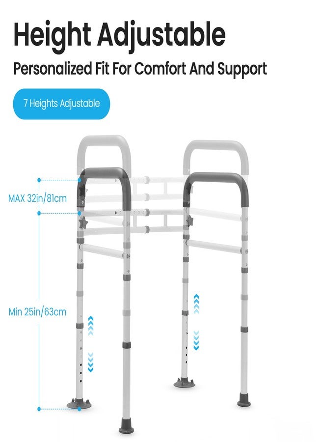 Careboda Toilet Safety Rails, Toilet Frame for Seniors, Elderly & Disabled, Toilet Rails Adjustable, Foldable Toilet Handles, Non-Slip Foot Mats, Easy to Store, Fit Any Toilets, 300lbs Capacity - Image 3