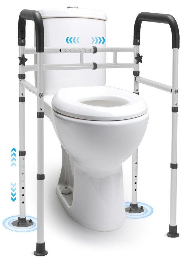 Careboda Toilet Safety Rails, Toilet Frame for Seniors, Elderly & Disabled, Toilet Rails Adjustable, Foldable Toilet Handles, Non-Slip Foot Mats, Easy to Store, Fit Any Toilets, 300lbs Capacity - Image 1