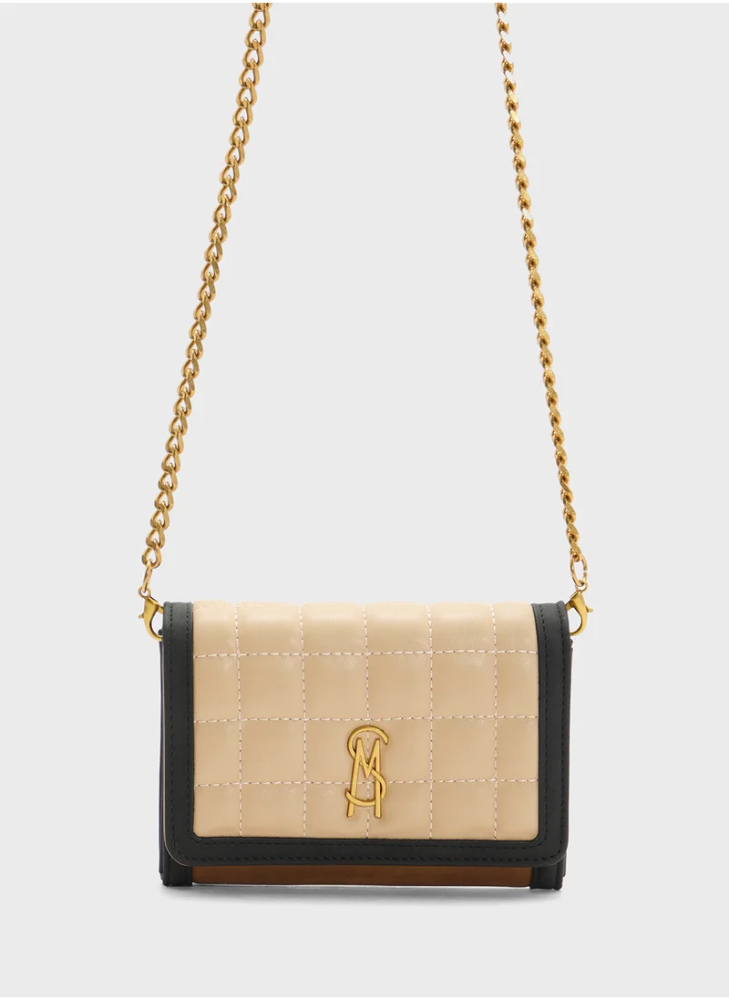 STEVE MADDEN Bshey-N Chain Detail Quilted Cossbody Bag