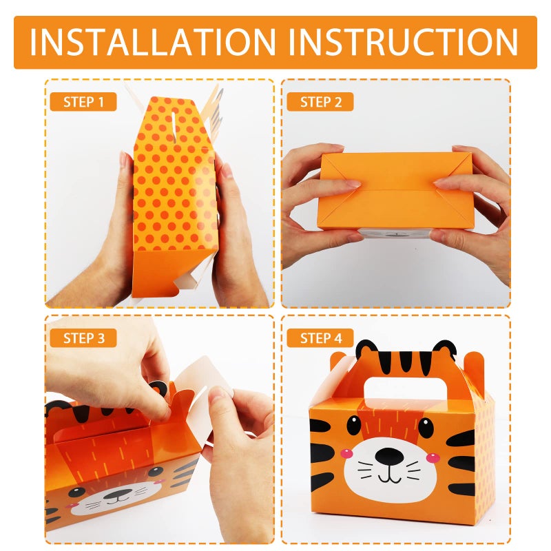 Tevxj 12 Pack Jungle Safari Animals Party Favor Boxes Zoo Animals Theme Happy Birthday Goodies Treat Boxes Jungle Safari Party Candy Gift Bags for Kids Baby Shower Party Decorations Supplies - Image 4