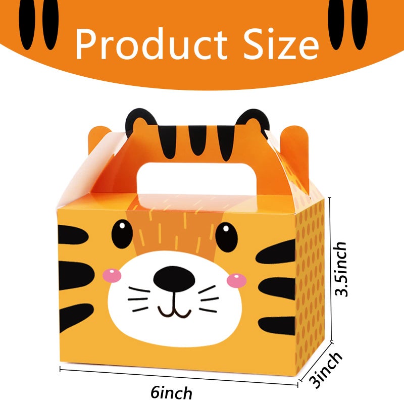 Tevxj 12 Pack Jungle Safari Animals Party Favor Boxes Zoo Animals Theme Happy Birthday Goodies Treat Boxes Jungle Safari Party Candy Gift Bags for Kids Baby Shower Party Decorations Supplies - Image 2