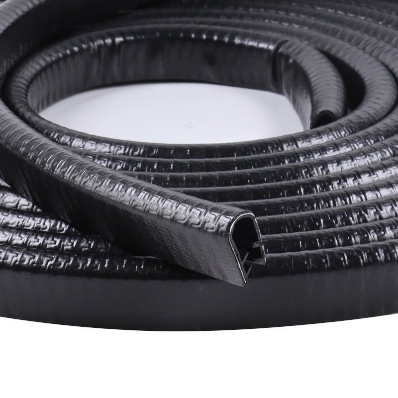 GoldWheel Edge Trim Black U-Channel Rubber Trim Edge with Metal 1/2" X 3/8" - Fit Gap 3/64" to1/4 Car Door Edge Sealing Strip, PVC Weather Stripping with Steel, Metal Edge Protector, 26FT - Image 1