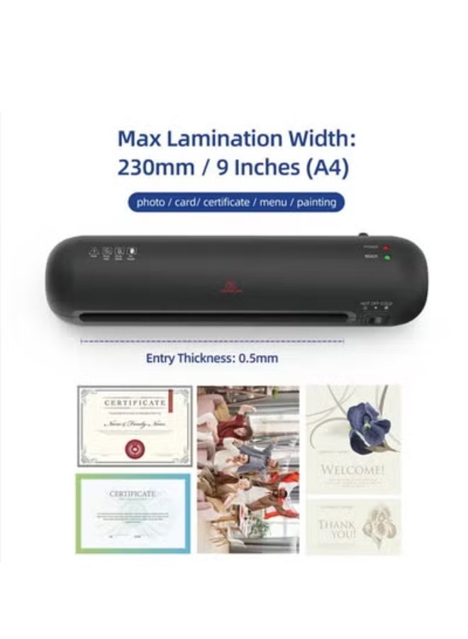 OSMILE SL280 A4/A5/A6 Lamination Machine Laminator Machine Set Hot and Cold Lamination 2 Roller System 9 inches Max Width with Paper Cutter Trimmer Rounder Hole Puncher Binding Hoop (White) - Image 5