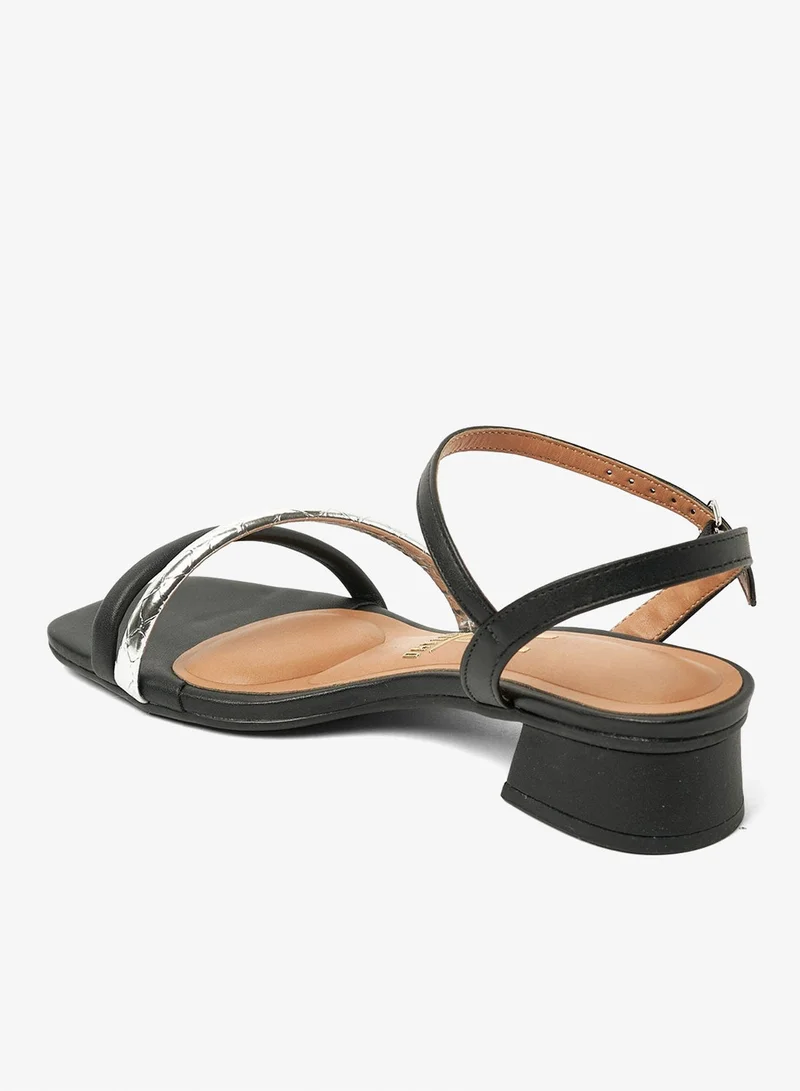 VIZZANO Black Sandals for Women with Back Strap – Stylish & Supportive sling Back Ladies Sandals for Women | Best Price UAE