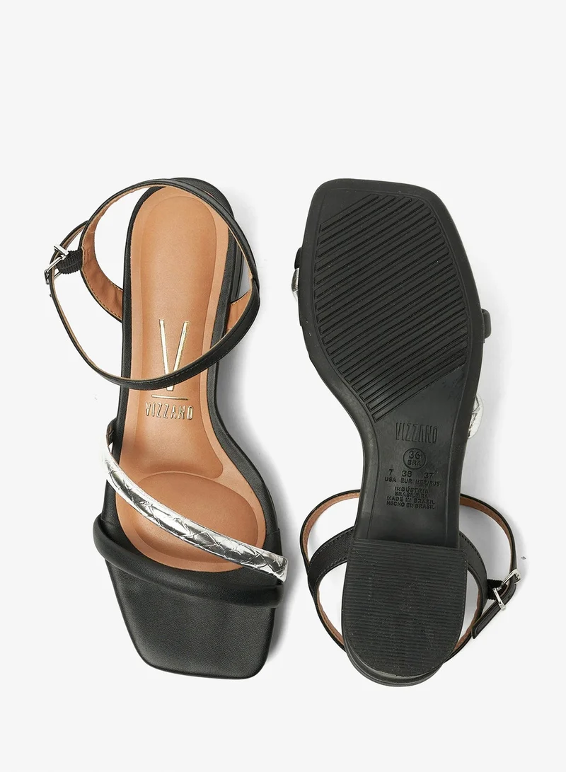 VIZZANO Black Sandals for Women with Back Strap – Stylish & Supportive sling Back Ladies Sandals for Women | Best Price UAE