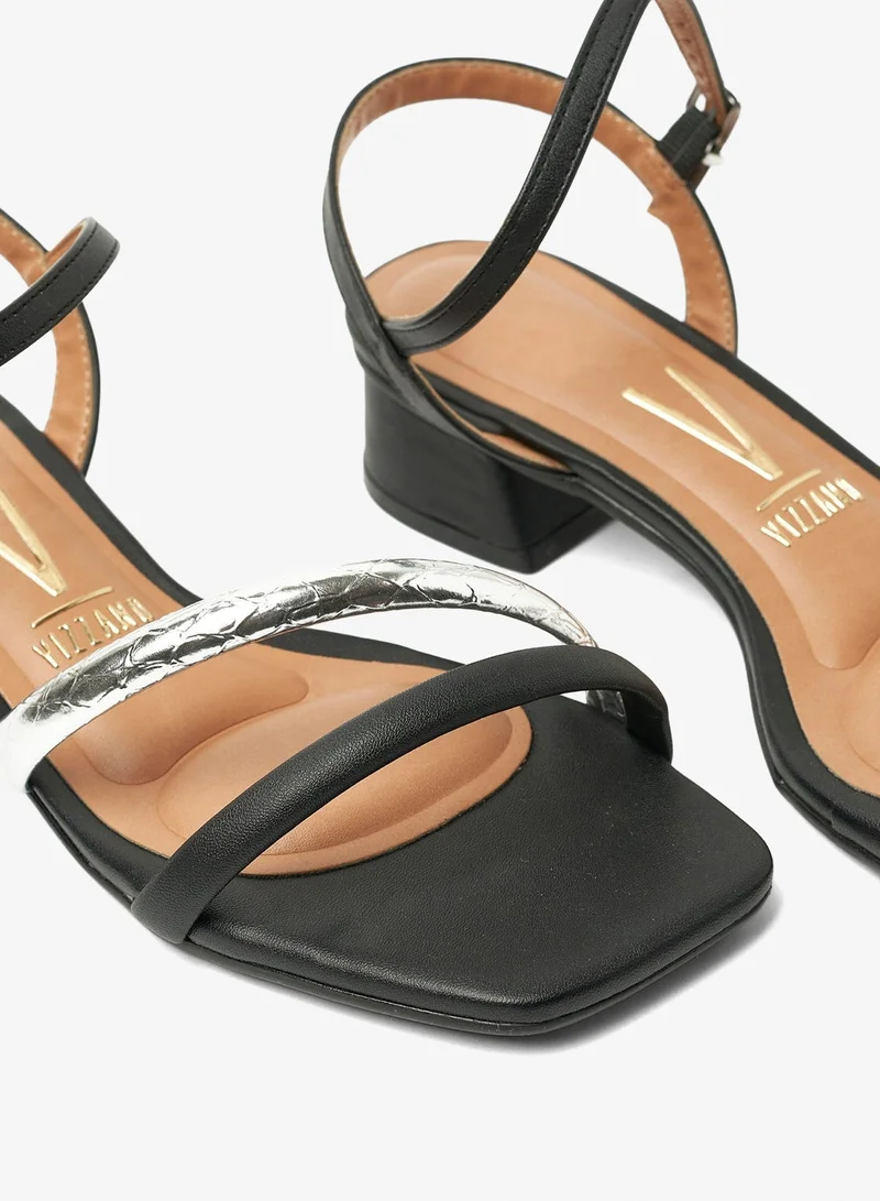 VIZZANO Black Sandals for Women with Back Strap – Stylish & Supportive sling Back Ladies Sandals for Women | Best Price UAE