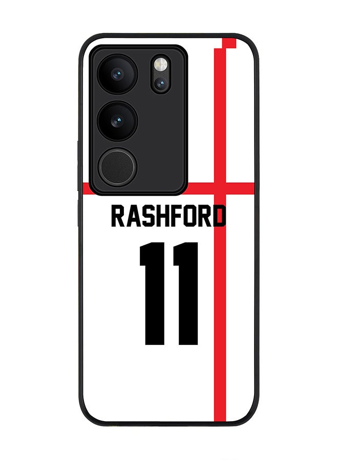 Stylizedd Rugged Black Edge case for Vivo V29 / Vivo V29 Pro / Vivo S17,Slim fit Flexible Cover - Football Team - England, Player Name - Rashford - Image 1