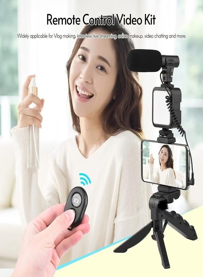 PLOKAMA PK-773 Video Vlogger Kit Microphone LED Fill Light Mini Tripod for Phone Vlog Video Recording - Image 5