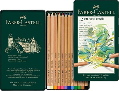 FABER-CASTELL Faber-Castel FC112112 Pitt Pastel Pencils in A Metal Tin (12 Pack), Assorted - Image 2