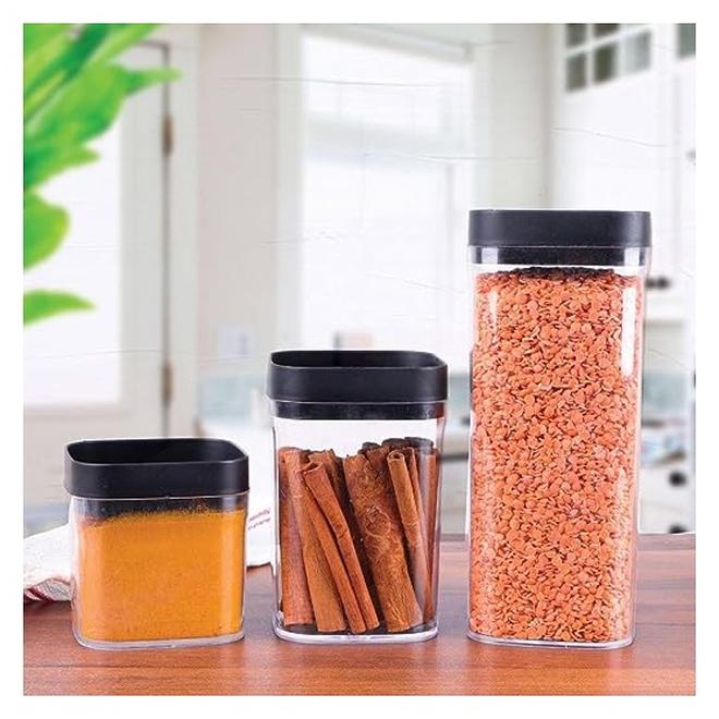 Spaceshoop Acrylic Seasoning Can 3in1 Set for Legules Sugar Coffee and Tea in Multipurpose Design - Image 1