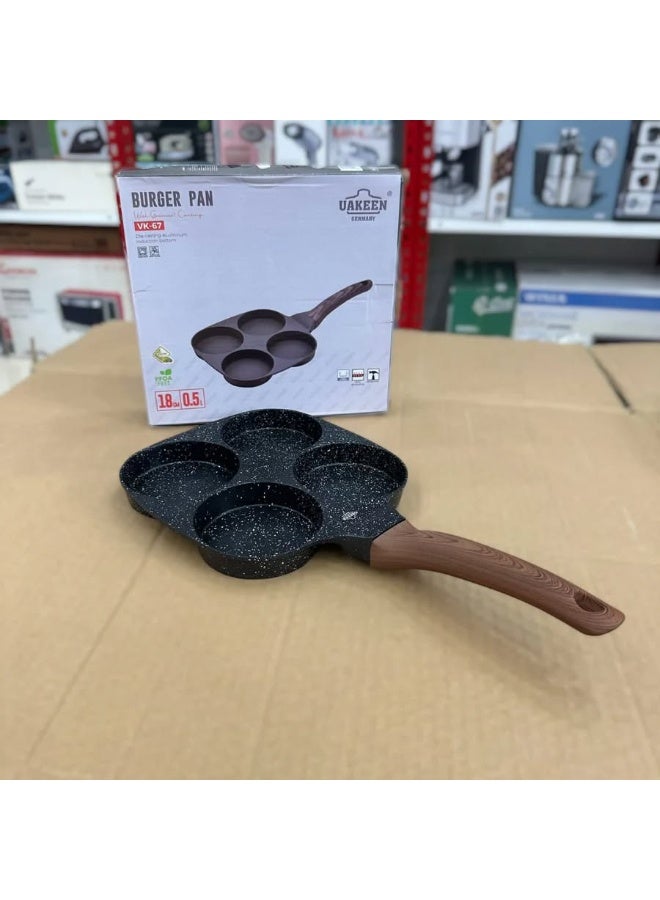 طاسة قلي البيض غير اللاصقة مع أقسام متعددة لتحضير وجبات متقنة