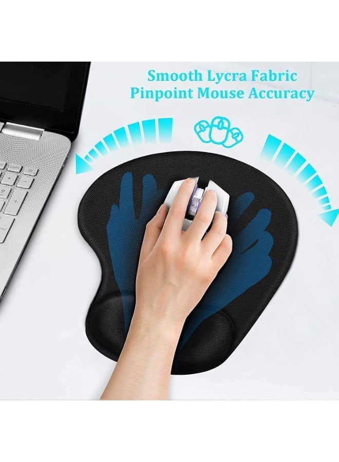 Ergonomic Mouse Pad with Comfortable Gel Wrist Rest, Smooth Lycra Surface and Non-Slip PU Base – for Office, Home & Study - Image 3