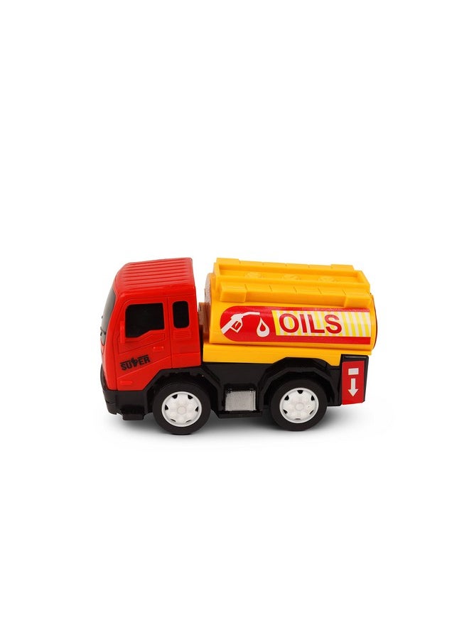 Toy Zone TOYZONE Friction Powered Mini Truck Series | Made in India | Friction Powered Toy | Unbreakable City Service Truck | Pull Back | Push & Go Crawling Toys (City Service Truck Oil Tanker)  - Image 2
