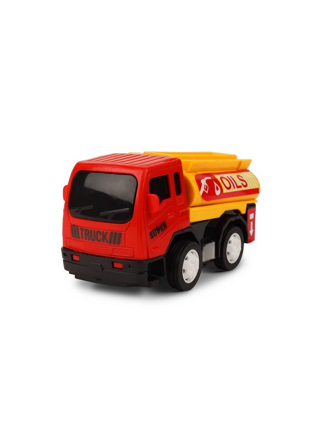 Toy Zone TOYZONE Friction Powered Mini Truck Series | Made in India | Friction Powered Toy | Unbreakable City Service Truck | Pull Back | Push & Go Crawling Toys (City Service Truck Oil Tanker)  - Image 1