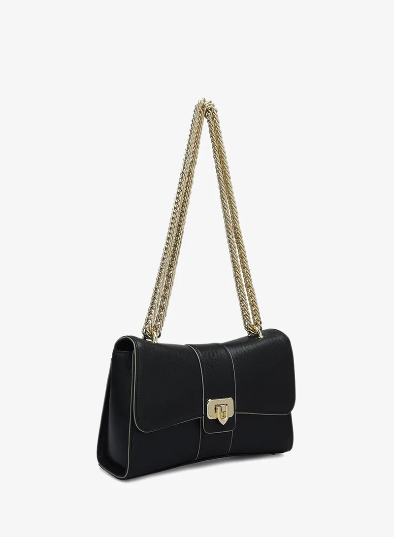 Da Milano Genuine Leather Black Sling Bag