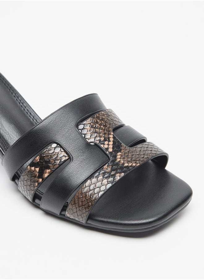 Celeste Women's Animal Textured Slip-On Sandals with Block Heels  - Image 4