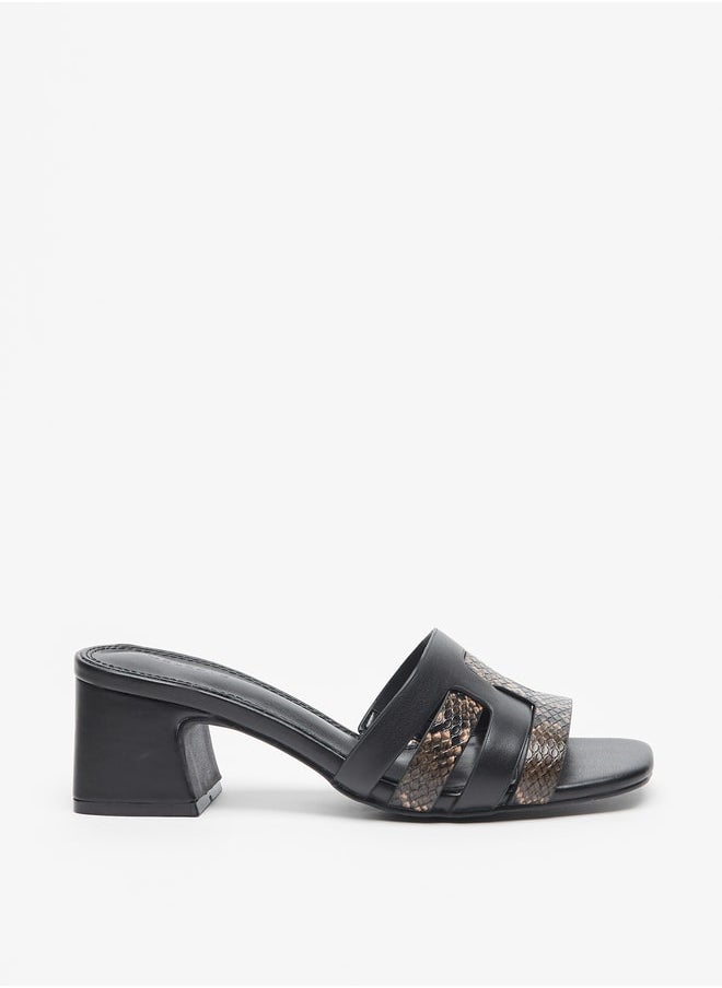 Celeste Women's Animal Textured Slip-On Sandals with Block Heels  - Image 3