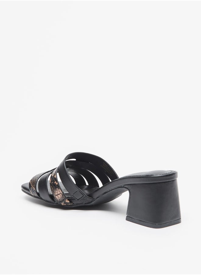 Celeste Women's Animal Textured Slip-On Sandals with Block Heels  - Image 2