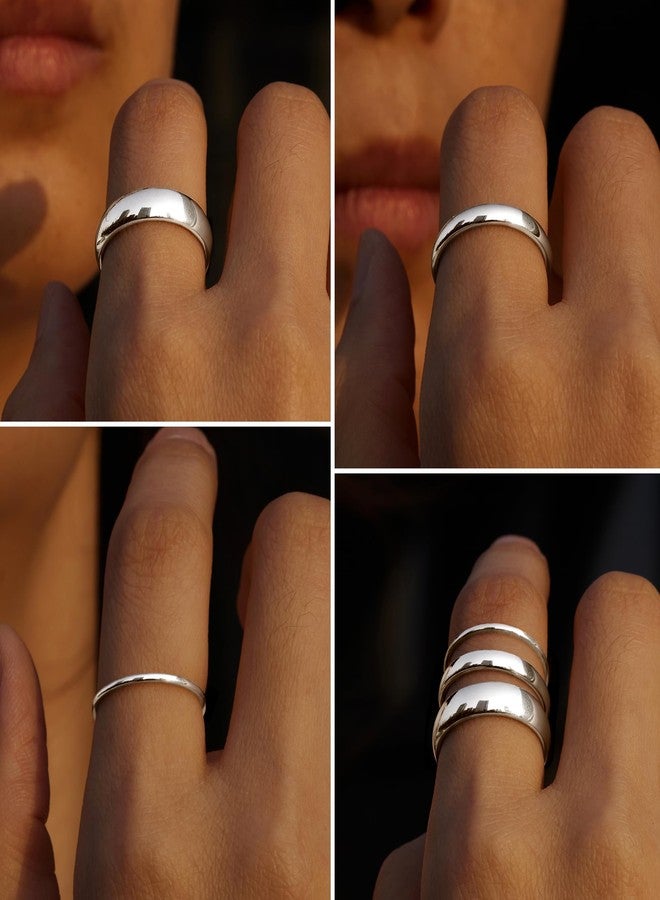 Poxtex Gold Band Rings for Women Non Tarnish, 14K Gold Plated Rings Set for Wedding Statement, Stackable Simple Thumb Pinky Bands Comfort Fit 3Pcs 1mm 3mm 5mm for Jewelry Gift, 6, Metal, No Gemstone - Image 5