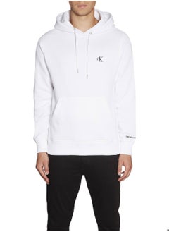 Calvin Klein Jeans Men's Fleece Hoodie - Cotton Blend, White  - Image 1