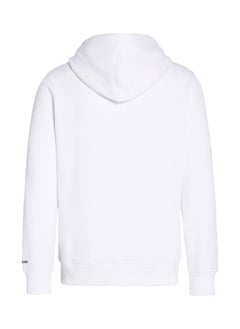 Calvin Klein Jeans Men's Fleece Hoodie - Cotton Blend, White  - Image 3