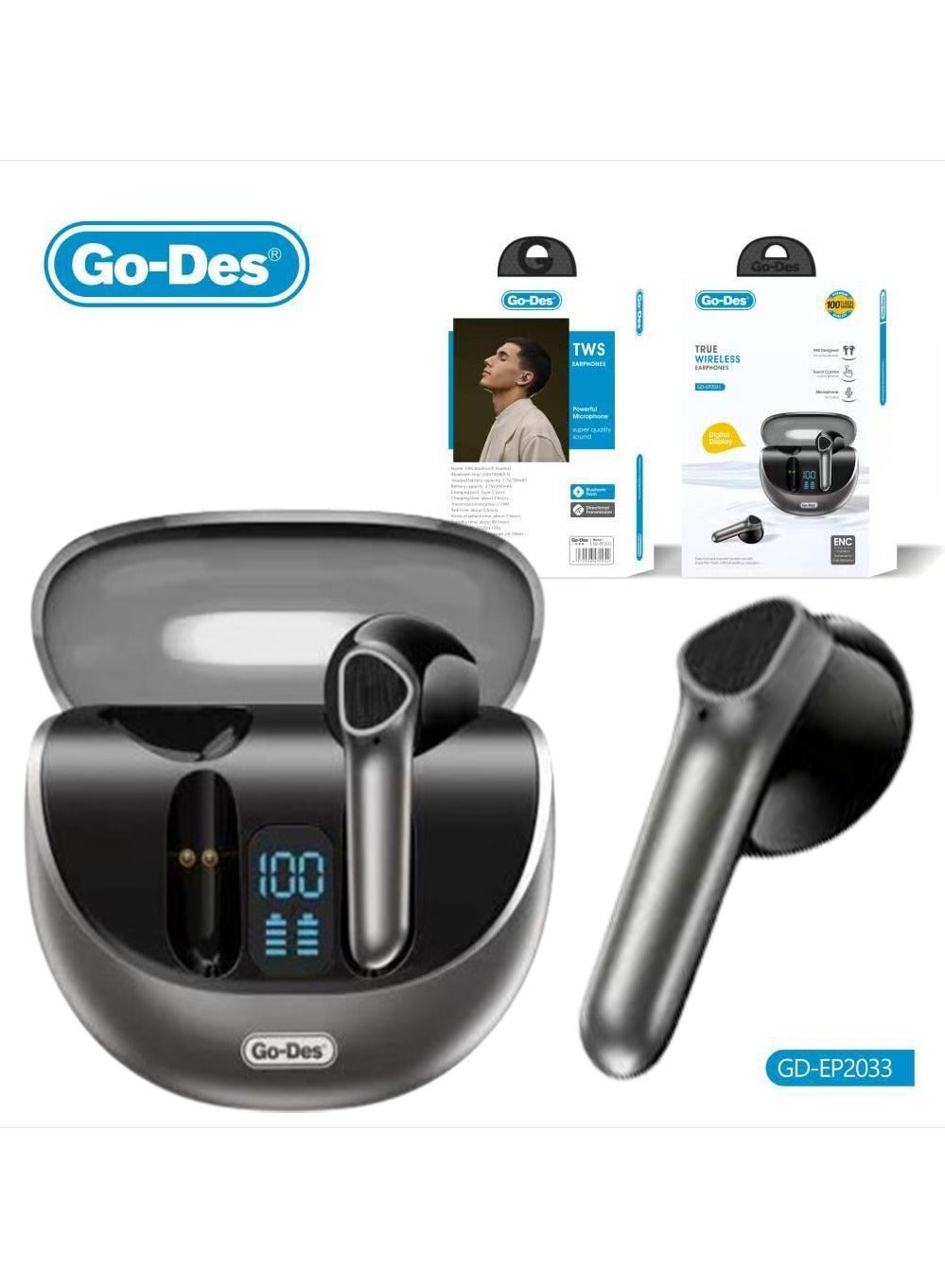جوديس Godes go-des Bluetooth Ear Phones ep-2033