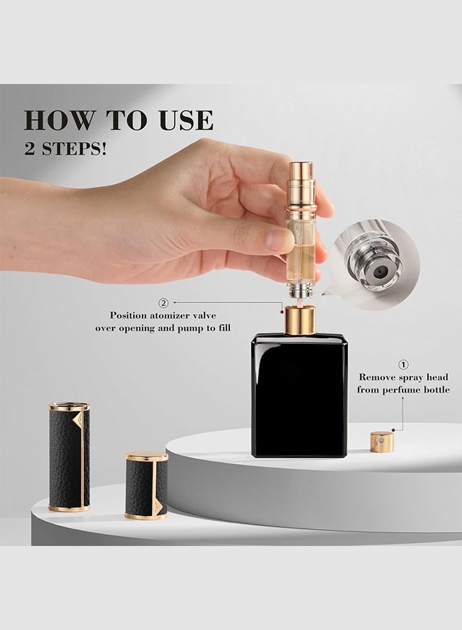 Sweet Life Travel Refillable Perfume Bottle, Leak-proof 5ml Atomizer, Portable Luxurious Pocket Perfume Dispenser Pump Transfer Tool for Women Men Travel Accessories - Image 3