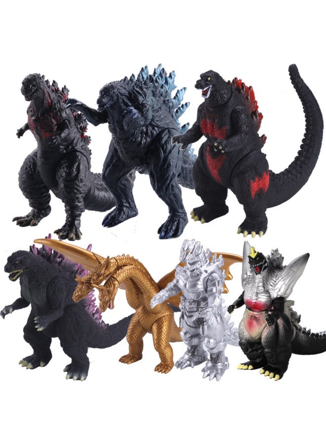 Godzilla Dinosaur Monster لعبة بلاستيكية ناعمة نموذج دمية بأربعة أرجل متحركة من المينا هدية ديناصور تحت عنوان أفكار الهدايا - اللون: King Kong A - Image 2