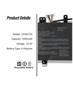 Zexen 15.4V 66Wh 4335mAh 4-Cell C41N1731-1 Laptop battery compatible for Asus ROG Strix G15 G512 G512LV G512LU G512LW G512LWS SCAR 15 G532LV G532LW G532LWS  - Image 3