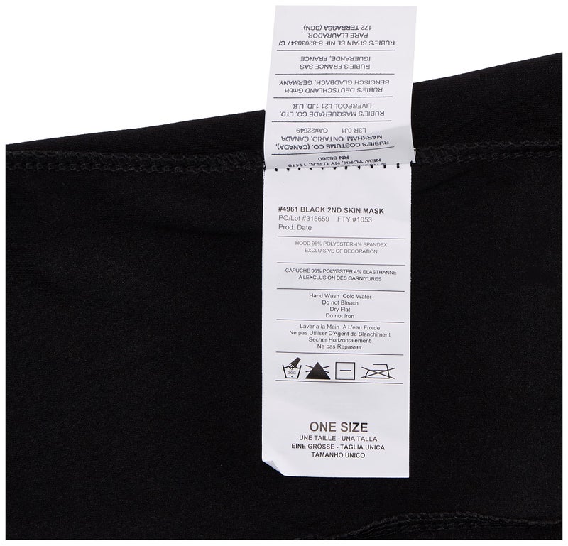 Rubies Mens Black 2nd Skin Mask Party Supplies, Multi-Colored, Adult US - Image 3