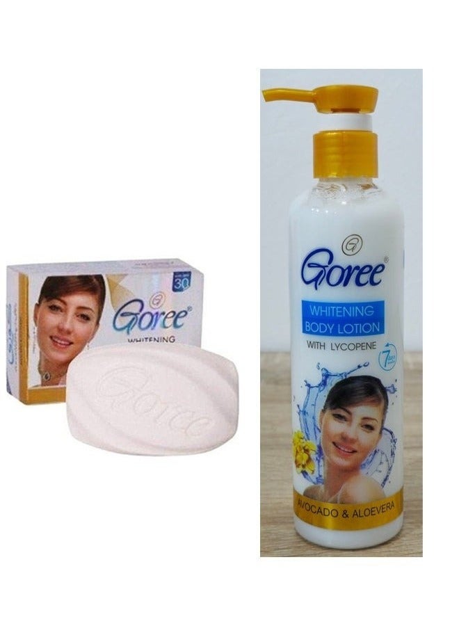 2 Pieces Goree Skin Whitening Set Soap And Avocado Lotion 250ml Shine With A Natural Glow