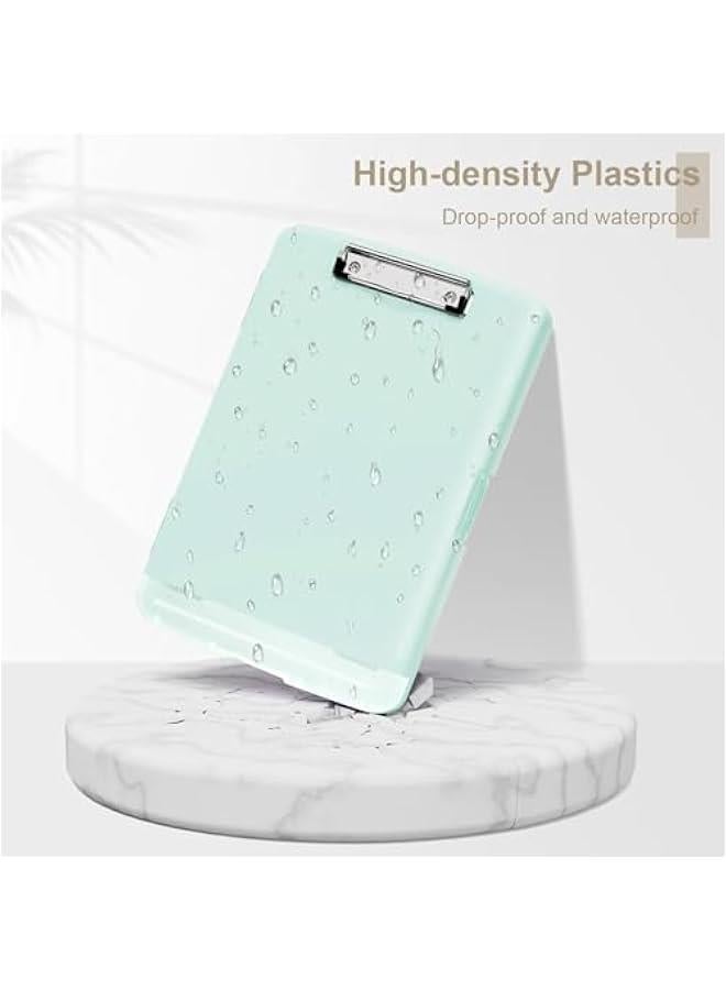 Piasoenc Clipboard with Storage, 8.5 x 11 Organization Box with Pen Holder and A4 Legal Paper Folder, Folio & Side-Opening, Low Profile Clip,for Nurses,Teachers, Size 14 x 9.6 x 1.2 in, Blue - Image 5