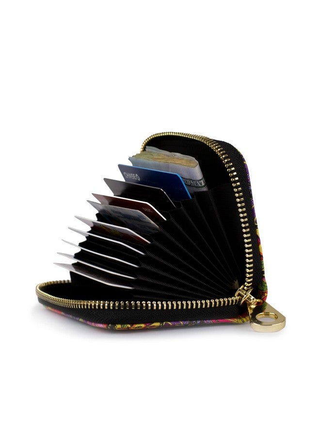 MONARQUE Rfid Secure Armored Signature Zipper Wallet (Georgia O'Keeffe Red Canna) - Image 2