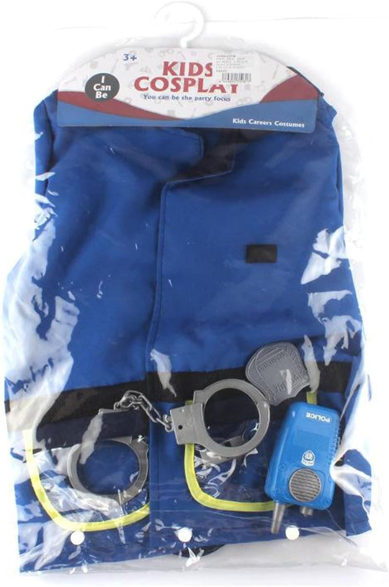 klarako 6pcs Police Officer Costume Set with Accessories for Kids Role Play Kit Dress Up Costume Accessories, Ages 3-6 yrs Blue - Image 2