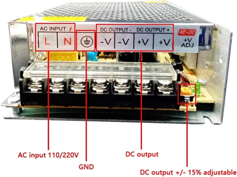 3V 5V 9V 12V 15V 18V 24V 36V Power Supply 1A 2A 3A 5A 6A 8A 10A - 50A Switching Power Supply 12 V Volt 220V to 12V AC-DC SMPS(15V Power Supply,10A) - Image 4