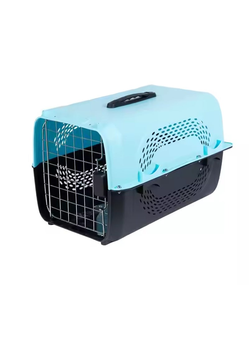 حاملة حيوانات أليفة متينة بباب معدني - تصميم محمول وجيد التهوية وقابل للفصل من أجل سفر آمن - Image 1