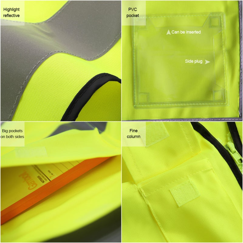 High-Visibility Safety Vest: Fluorescent Red L Size - 360° 2” Reflective Strips Breathable Quick-Dry Fabric for Construction Traffic Control Security - Image 2