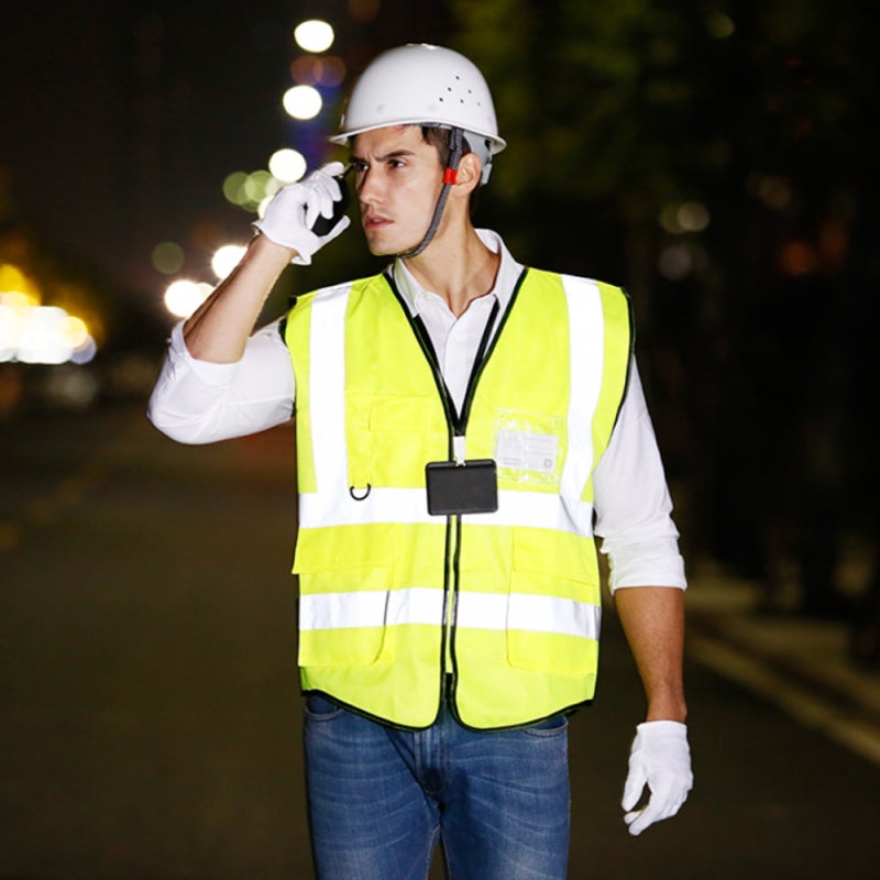 High-Visibility Safety Vest: Fluorescent Red L Size - 360° 2” Reflective Strips Breathable Quick-Dry Fabric for Construction Traffic Control Security - Image 5