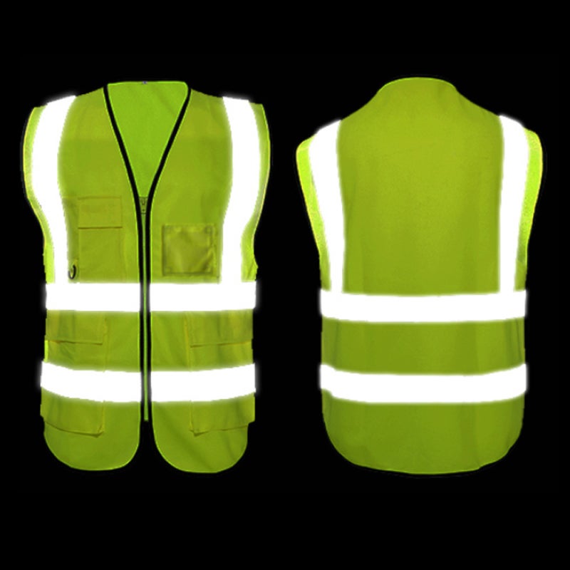 High-Visibility Safety Vest: Fluorescent Red L Size - 360° 2” Reflective Strips Breathable Quick-Dry Fabric for Construction Traffic Control Security - Image 3