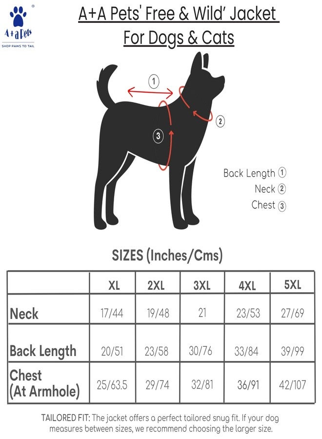 A+A Pets' Free & Wild Dog Jacket for Dogs & Cats | Reflective, Waterproof, Windproof Dog Raincoat | Easy to Wear, No Slip Design | High Visibility Lightweight Rainwear (Blue 3XL) - Image 3