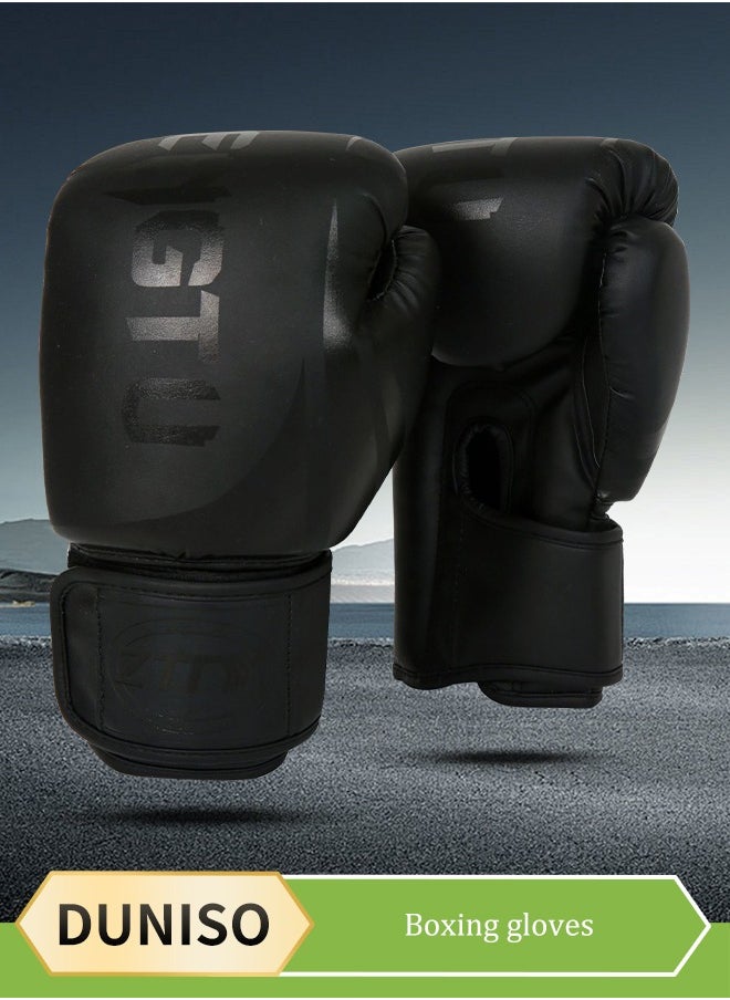 DUNISO Boxing Gloves,Boxing Training Gloves，Kickboxing Gloves，Professional Martial Arts Bag Gloves,Sturdy And Durable，Suitable For Both Male And Female Adults , Boxing Gloves,Apply To Muay Thai, Sparring, Kickboxing, Fighting, Martial Arts，14oz  - Image 1