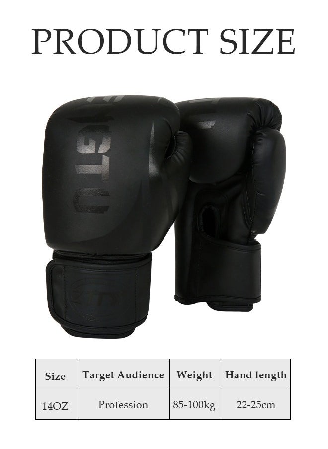 DUNISO Boxing Gloves,Boxing Training Gloves，Kickboxing Gloves，Professional Martial Arts Bag Gloves,Sturdy And Durable，Suitable For Both Male And Female Adults , Boxing Gloves,Apply To Muay Thai, Sparring, Kickboxing, Fighting, Martial Arts，14oz  - Image 2
