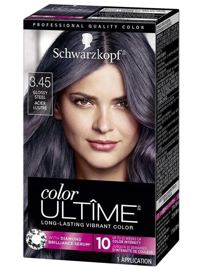 Schwarzkopf Color Ultime Metallic Permanent Hair Color Cream, 3.45 Glossy Steel - Image 1