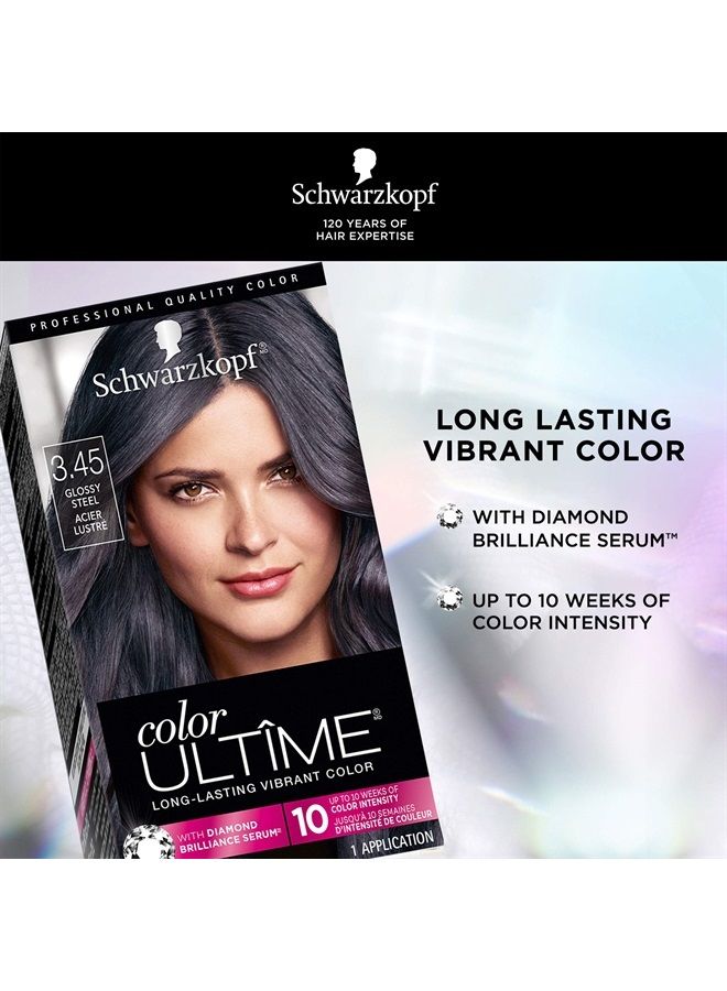 Schwarzkopf Color Ultime Metallic Permanent Hair Color Cream, 3.45 Glossy Steel - Image 2